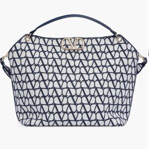 Valentino Garavani VLOGO Monogram Toile Canvas Hobo Bag